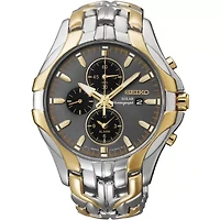 Seiko® Excelsior Mens Two-Tone Chronograph Solar Watch SSC138