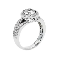 DiamonArt® Cubic Zirconia Sterling Silver Halo Ring