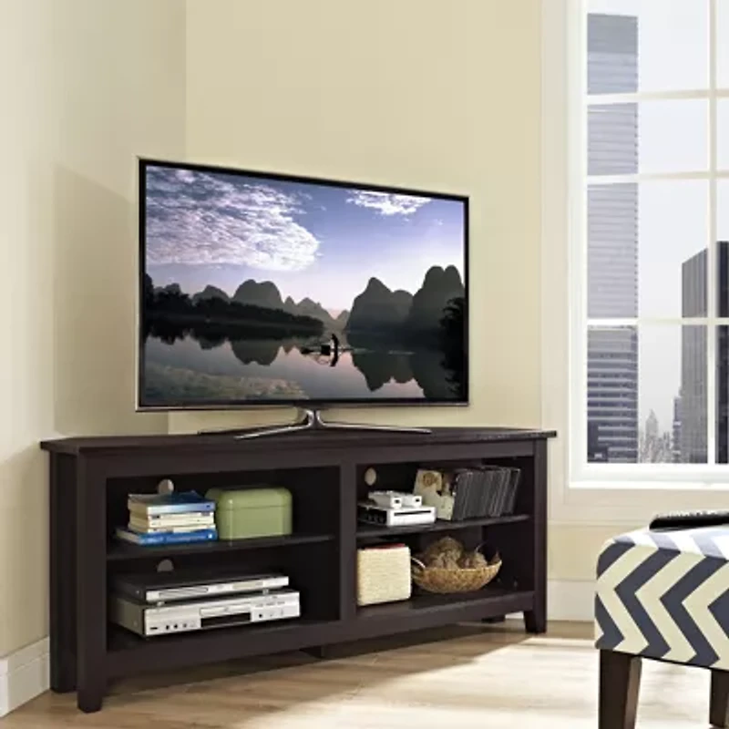 Clouseau 58" Wood Corner Entertainment Center
