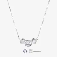 Sparkle Allure Womens Cubic Zirconia Pure Silver Over Brass Round 2-pc. Jewelry Set