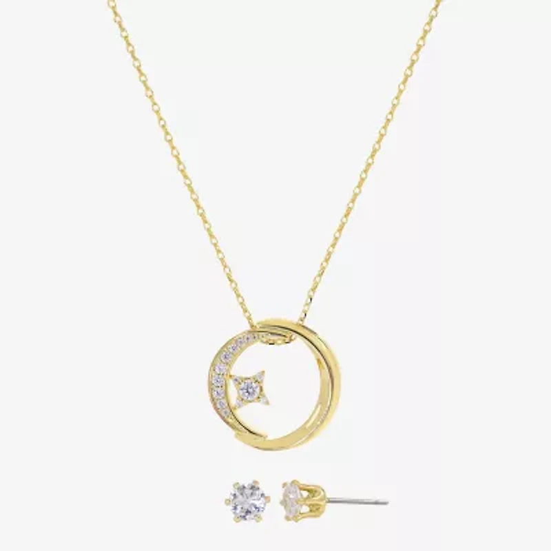 Sparkle Allure Womens Cubic Zirconia 14K Gold Over Brass 2-pc. Jewelry Set