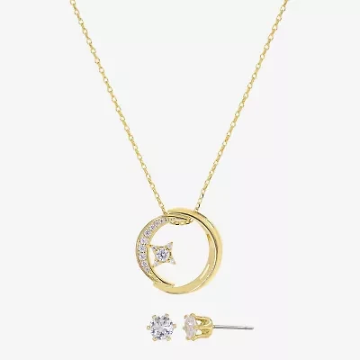 Sparkle Allure Womens Cubic Zirconia 14K Gold Over Brass 2-pc. Jewelry Set