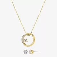 Sparkle Allure Womens Cubic Zirconia 14K Gold Over Brass 2-pc. Jewelry Set