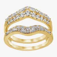 Womens 1 CT. T.W. Natural White Diamond 14K Gold Wedding Ring Guard