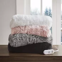 Serta® Leena Shaggy Faux Fur Heated Throw