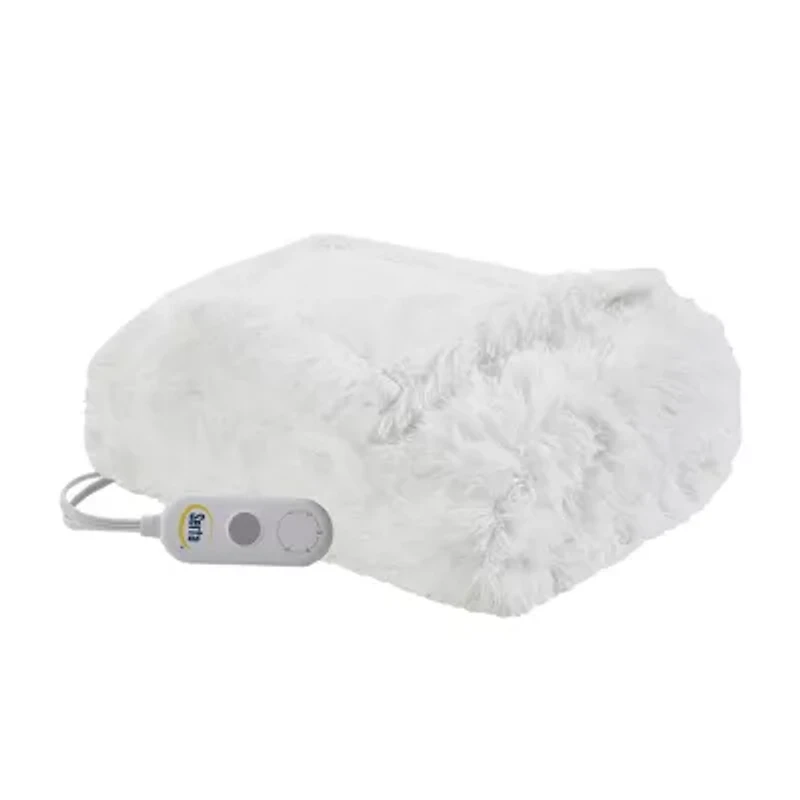 Serta® Leena Shaggy Faux Fur Heated Throw