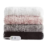 Serta® Leena Shaggy Faux Fur Heated Throw