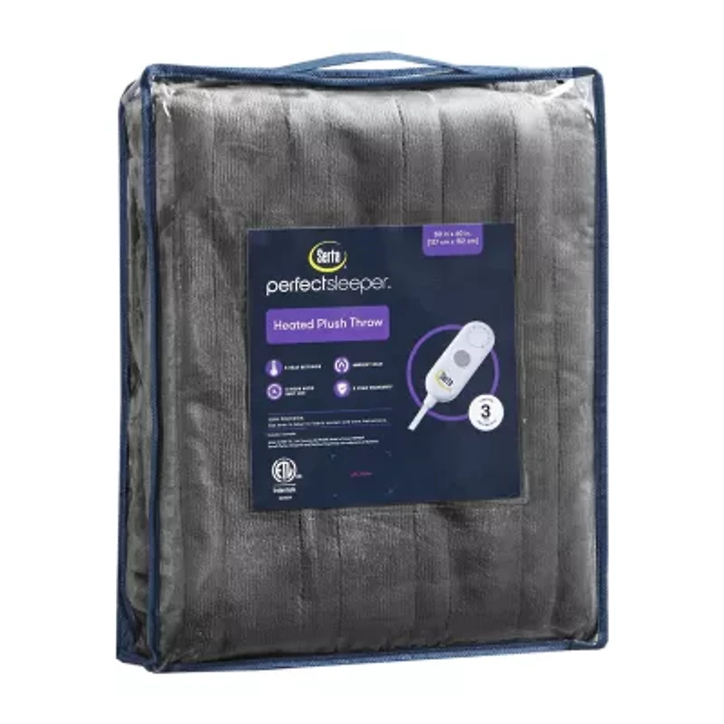 Serta Plush Heated Lightweight Electric Throw