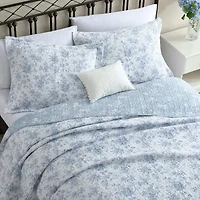 Laura Ashley Walled Garden Floral Reversible Quilt Set