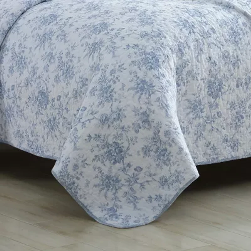 Laura Ashley Walled Garden Floral Reversible Quilt Set