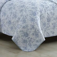 Laura Ashley Walled Garden Floral Reversible Quilt Set