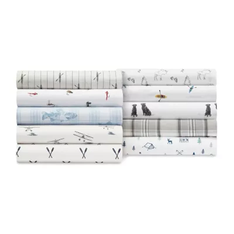 Eddie Bauer 100% Cotton Percale Deep Pocket Sheet Set