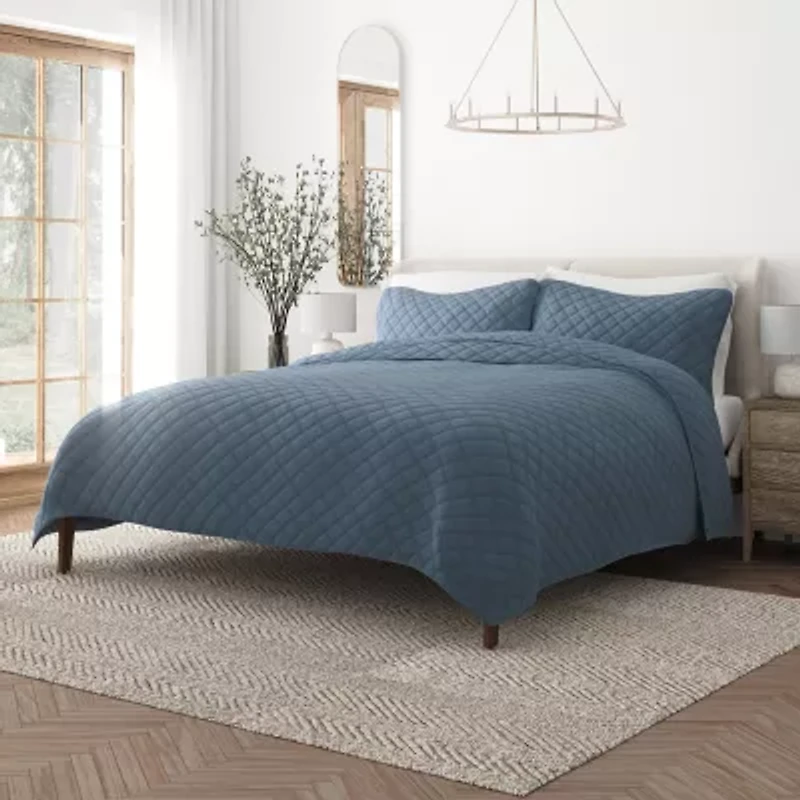Casual Comfort Diamond Stitch Quilt Set