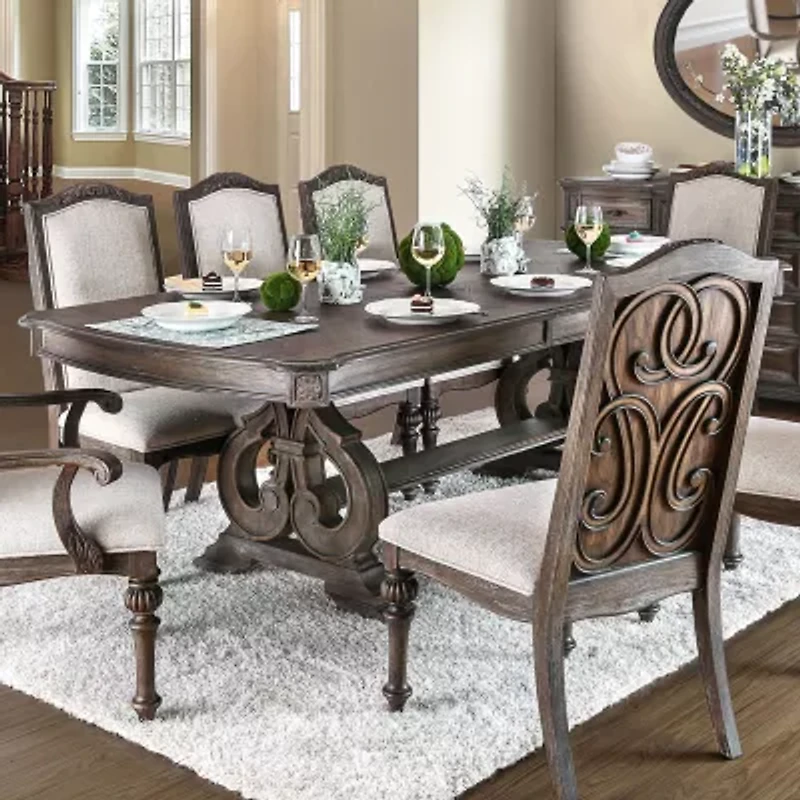 Maud Dining And Kitchen Collection Rectangular Wood-Top Dining Table