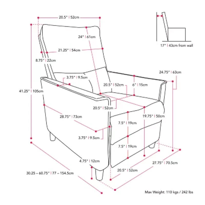 Alder Track-Arm Manual Recliner