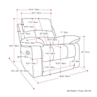 Oren Pad-Arm Manual Recliner