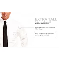 Stafford Extra Tall Mens Regular Fit Stretch Fabric Wrinkle Free Long Sleeve Dress Shirt