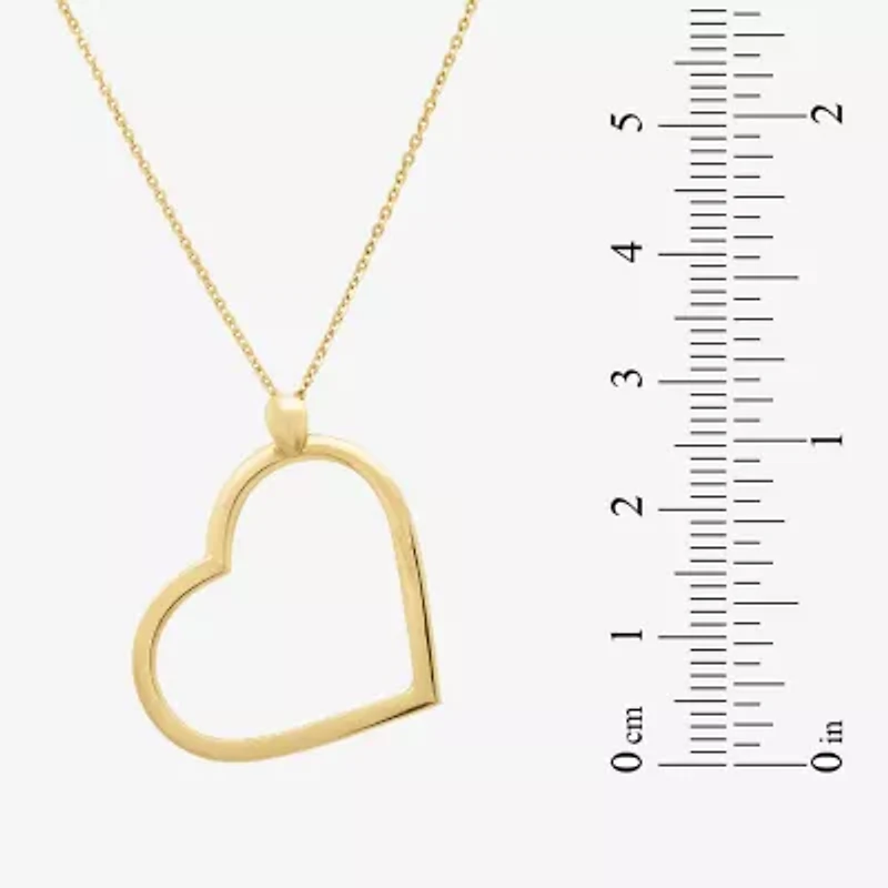 Womens 14K Gold Heart 18 Inch Pendant Necklace