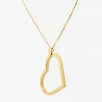 Womens 14K Gold Heart 18 Inch Pendant Necklace