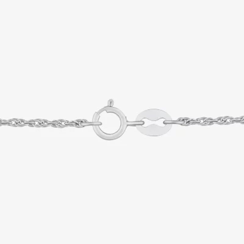 Mens White Cubic Zirconia Sterling Silver Cross 24 Inch Pendant Necklace