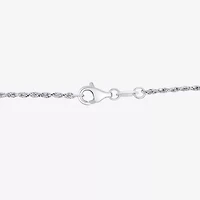 Mens Sterling Silver Dog Tag 24 Inch Pendant Necklace