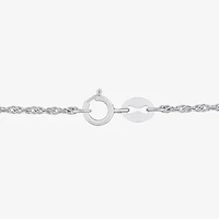 Mens White Cubic Zirconia Sterling Silver Cross 24 Inch Pendant Necklace