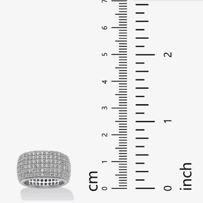 Diamonart Womens 12MM 3 CT. T.W. Cubic Zirconia Sterling Silver Round Eternity Band