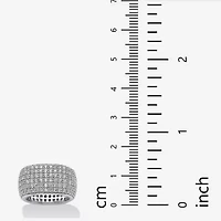 Diamonart Womens 12MM 3 CT. T.W. Cubic Zirconia Sterling Silver Round Eternity Band