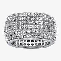 Diamonart Womens 12MM 3 CT. T.W. Cubic Zirconia Sterling Silver Round Eternity Band