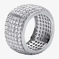 Diamonart Womens 12MM 3 CT. T.W. Cubic Zirconia Sterling Silver Round Eternity Band