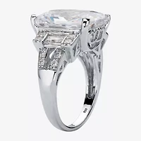 Diamonart Womens Cubic Zirconia Platinum Over Silver Rectangular Cocktail Ring