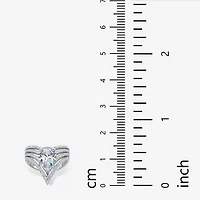 Diamonart Womens 3 1/2 CT. T.W Cubic Zirconia Platinum Over Silver Pear Cocktail Ring