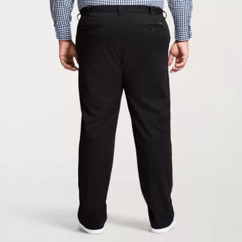 IZOD Sportflex Waistband Non Iron Performance Mens Straight Fit Big and Tall Flat Front Pant