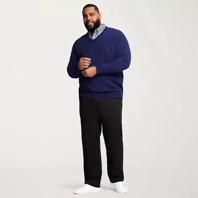 IZOD Sportflex Waistband Non Iron Performance Mens Straight Fit Big and Tall Flat Front Pant