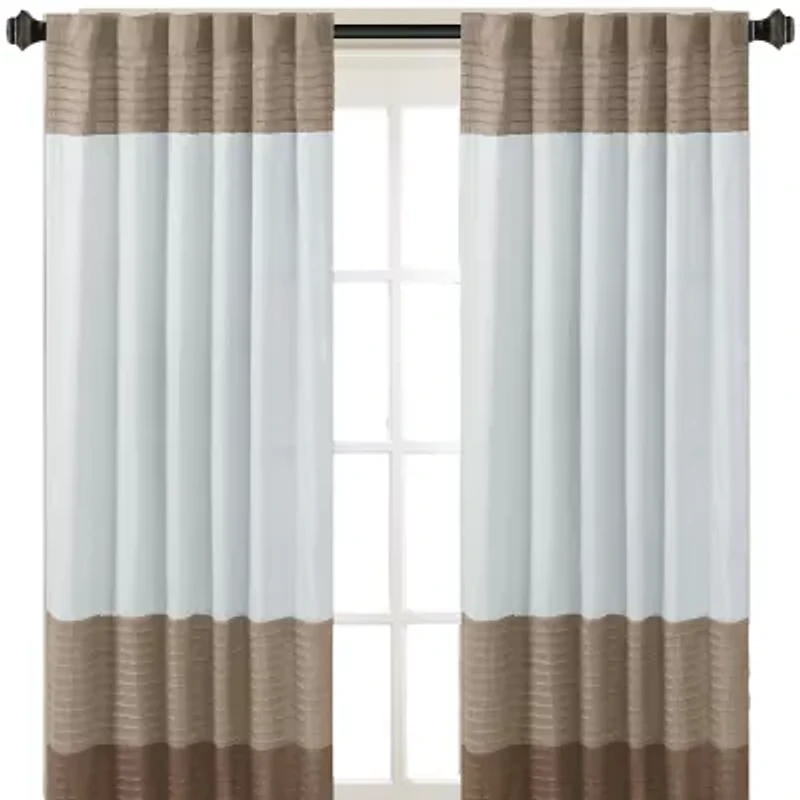 Madison Park Tradewinds 50"W X 84"L Rod Pocket Back Tab Energy Saving Light-Filtering Single Curtain Panel