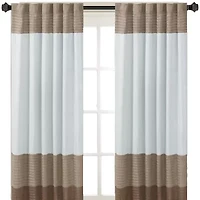 Madison Park Tradewinds 50"W X 84"L Rod Pocket Back Tab Energy Saving Light-Filtering Single Curtain Panel