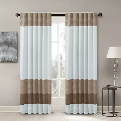 Madison Park Tradewinds 50"W X 84"L Rod Pocket Back Tab Energy Saving Light-Filtering Single Curtain Panel