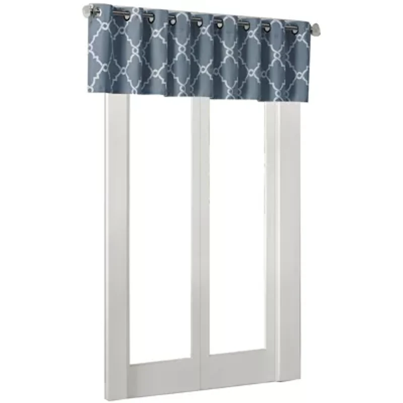 Madison Park Westmont Fretwork Print 50"W X 18"L Grommet Top Valance