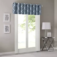 Madison Park Westmont Fretwork Print 50"W X 18"L Grommet Top Valance