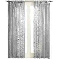 Madison Park Iris Diamond Rod Pocket Sheer Single Curtain Panel