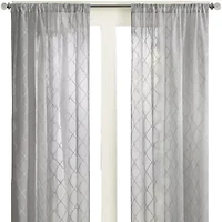 Madison Park Iris Diamond Rod Pocket Sheer Single Curtain Panel