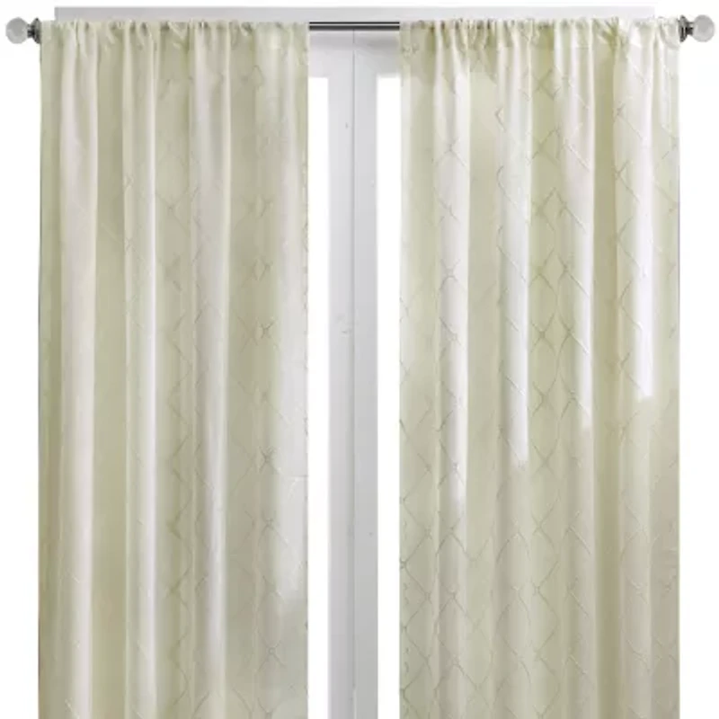 Madison Park Iris Diamond Rod Pocket Sheer Single Curtain Panel