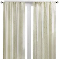Madison Park Iris Diamond Rod Pocket Sheer Single Curtain Panel
