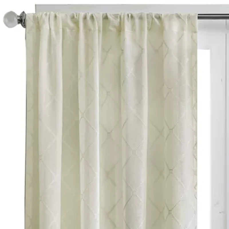 Madison Park Iris Diamond Rod Pocket Sheer Single Curtain Panel