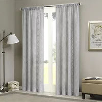 Madison Park Iris Diamond Rod Pocket Sheer Single Curtain Panel