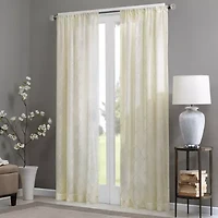 Madison Park Iris Diamond Rod Pocket Sheer Single Curtain Panel