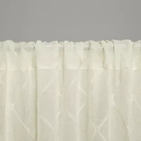Madison Park Iris Diamond Rod Pocket Sheer Single Curtain Panel