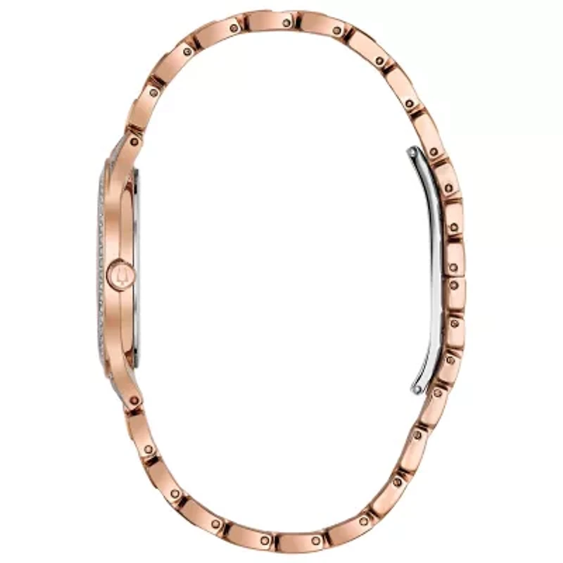 Bulova Phantom Womens Rose Goldtone Stainless Steel Bracelet Watch 98l235