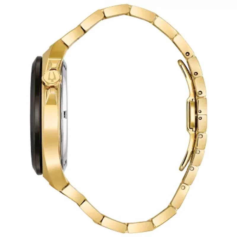 Bulova Maquina Mens Automatic Gold Tone Stainless Steel Bracelet Watch 98a178