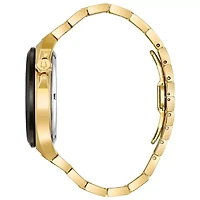 Bulova Maquina Mens Automatic Gold Tone Stainless Steel Bracelet Watch 98a178
